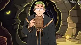 frieren stuck in chest and heiter fucks her ass in hentai parody 😜