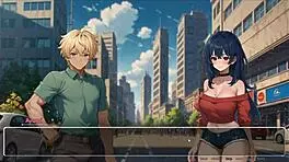 horny girlfriend rips his shirt off in the romance game