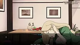 How does Tentens young 18+ pussy handle a creampie in Naruto hentai game?