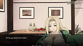 How does Tentens young 18+ pussy handle a creampie in Naruto hentai game?