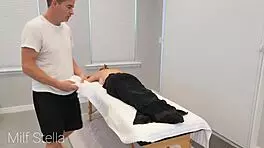 Redhead Milf with Huge Tits Oiled for Hot Massage