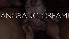 Petite Asian Gets Pussy Filled in Gangbang