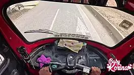 how does a peruvian guy pick up a schoolgirl in his mototaxi for outdoor action?