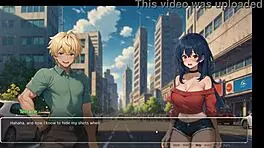 horny girlfriend rips his shirt off in the romance game