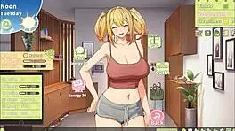 summer clover's sexy boss offers a quickie in the harem game if you're horny