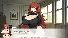spirit harem hentai game ep 2. huge messy wet creampie with redhead curvy girl in cute outfit.