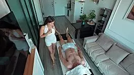 Session With The Massage Therapist Ended In Fuck And Huge Cumshot Happy End