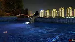 Picked up this brunette in the pool, she made me cum so fast! 😍 Katty West POV