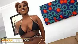 busty kenyan teen turns up the vibes at a wild modeling casting with deep action