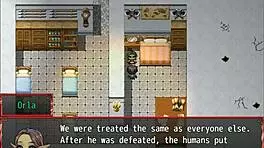 In a hentai game, petite princess faces giant cock in episode 22.