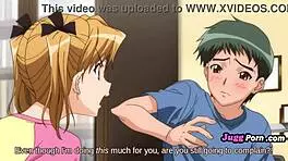 Petite stepsister rubs tight pussy in uncensored hentai action!