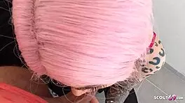 Man, picked up pink hair Latina Penny Unicorn, no condom bang with old German tourist!