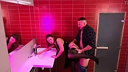 Hidden Cam Captures Wild Fucking with Strangers in Night Club Public Toilet