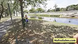 Petite Blondie Teen 18+ Seduced Near The Lake By Muscular Bald Dude - Joey White Jmac