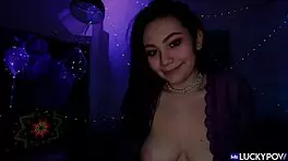 i give lenna lux a perfect handjob and titfuck