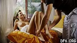 Angel, a shy Russian teen virgin, overcomes her nervousness to reveal her tight untouched pussy in a hardcore defloration scene