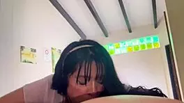 Horny petite stepsister fucks big black cock