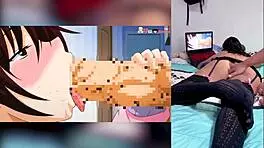 Wow, that exotic babe's big ass and cum on tits are so hot! 😍