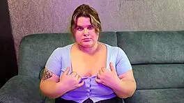 bbw student teases teacher with big boobs and hand motions, rips buttons 😏