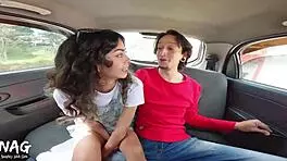 Petite 18+ Girl With Tight Pussy Fucked Outdoors In Uber By Big Cock