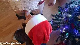 girl gets fucked by russian santa under christmas tree