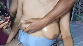 Hot Indian Desi Bhabhi Gets Big Boobs Oil Massage Now!