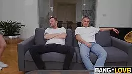 i walk in on my stepsister and her brunette friend in lingerie, then fuck them both doggystyle