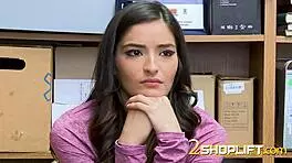 emily willis acts all shy facing the mall cop's sneaky cam