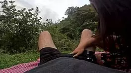 Wow, picnic with my sexy best friend in a dress ends with my cock in her tight pussy! Real homemade vid 😍