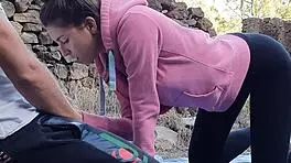 She says, Let's fuck outdoors now.