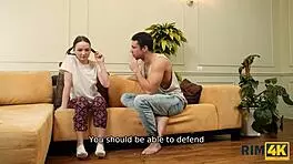 Rim4k Session to Fit In with Brunette in Stockings and Heels 😍