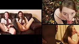 Two British Teen 18+s Suck Off a Room Full of Guys in Wild Group Action.