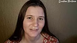 Russian gf sucks monster cock in pov with tanned skinny body and long hair