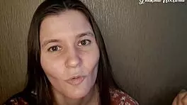 Russian gf sucks monster cock in pov with tanned skinny body and long hair