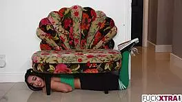 shy babe hides and deepthroats in playful game 😏