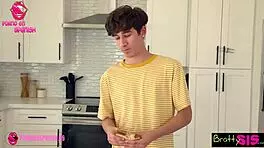 The sister tells her brother no to sucking his cock in this taboo teen encounter.