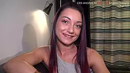 Pretty girlfriend Angela Bella in sensual POV scenes