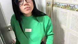 horny teen 18+ kami yammy drilled after shower blowjob, hardcore action with shaved pussy