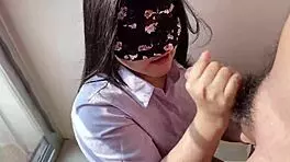 POV Thai girl giving an intense blowjob in uncensored amateur action.