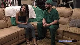 dr tampa checks my neighbor aria nicole in first gyno exam 😏