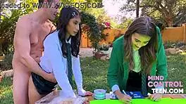 Teacher Freeuses Teen 18+ Prodigies Outdoors In Uniform During Literary Quest Mindcontrol