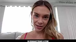 Skinny sis blows stepbro POV 😏