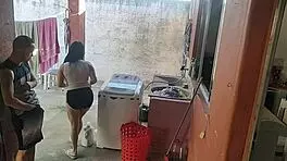 Petite Latina Maid Couldn't Resist My Hard Cock After Wife Left. Rough Bareback Action!