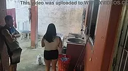 Petite Latina Maid Couldn't Resist My Hard Cock After Wife Left. Rough Bareback Action!