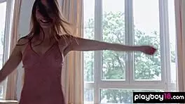 Skinny Czech Teen Elilith Noir Shows Sexy Nipple Piercings