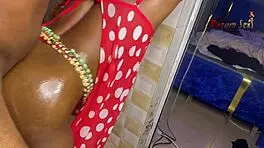 Crazy kitchen romp with Vera's skinny black frame