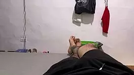 Young university girl caught sucking monster cock in close-up POV, leading to wet pussy muff diving and couple's quickie.