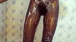 skinny teen slut gets pounded doggy style in the shower