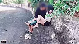 Student Fucks Girlfriend Doggystyle in Park Show