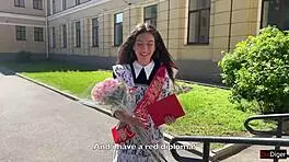 ran into a classmate at graduation and ended up banging her tight ass in white pantyhose outdoors.